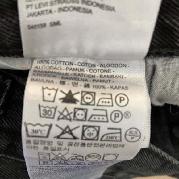 Levis men black jeans straight leg loose fit in 100% cotton denim size 31 - Picture 5 of 9